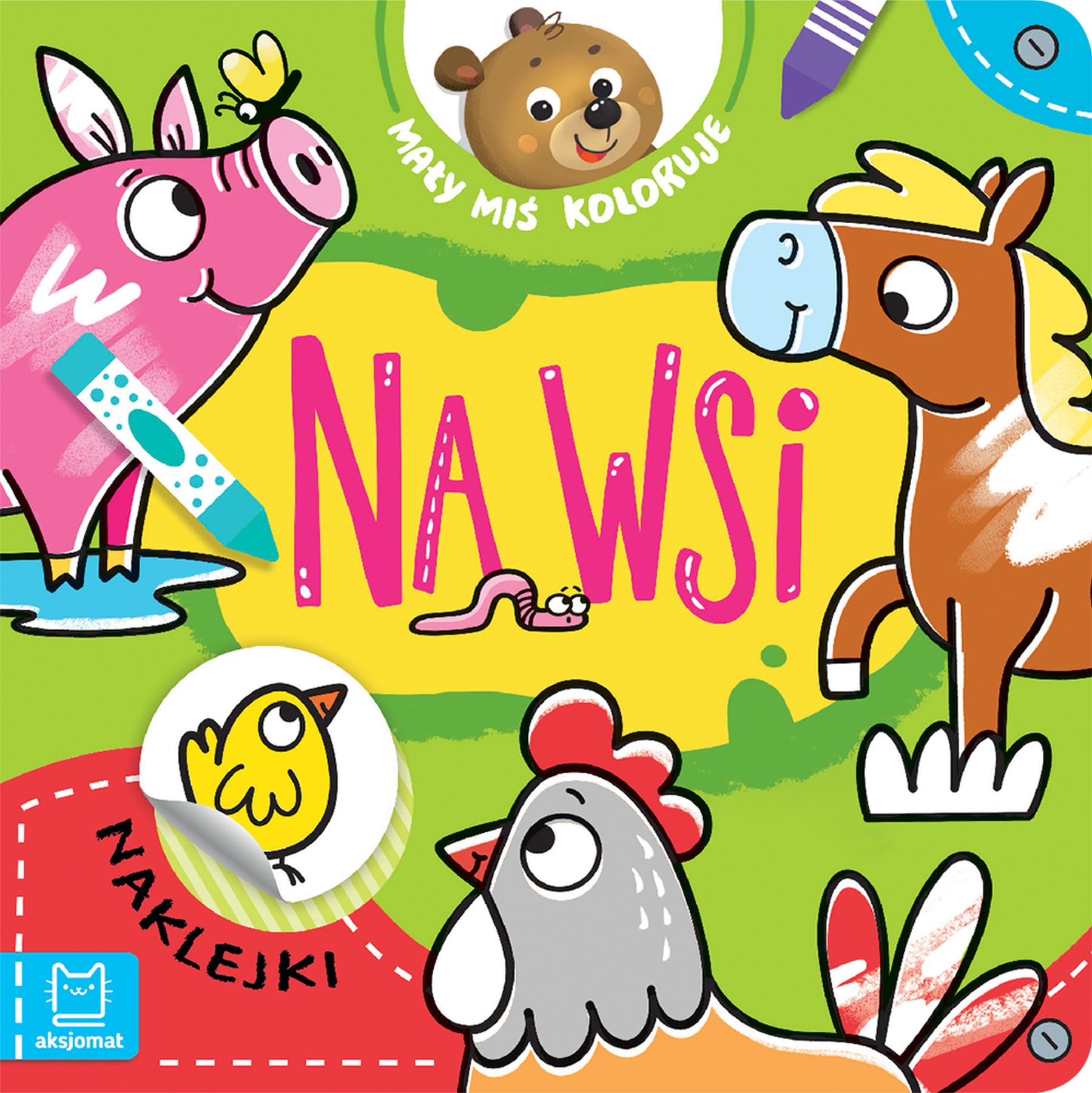 Image of Na wsi. Mały miś koloruje