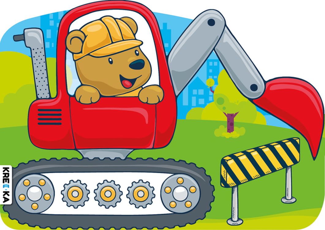 Image of Koparka czerwona. Pojazdy dla maluchów. Kolorowanka