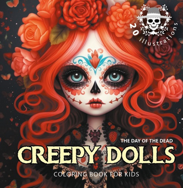 Image of Kolorowanka usztywniana Creepy Dolls Upiorne laleczki czerwona
