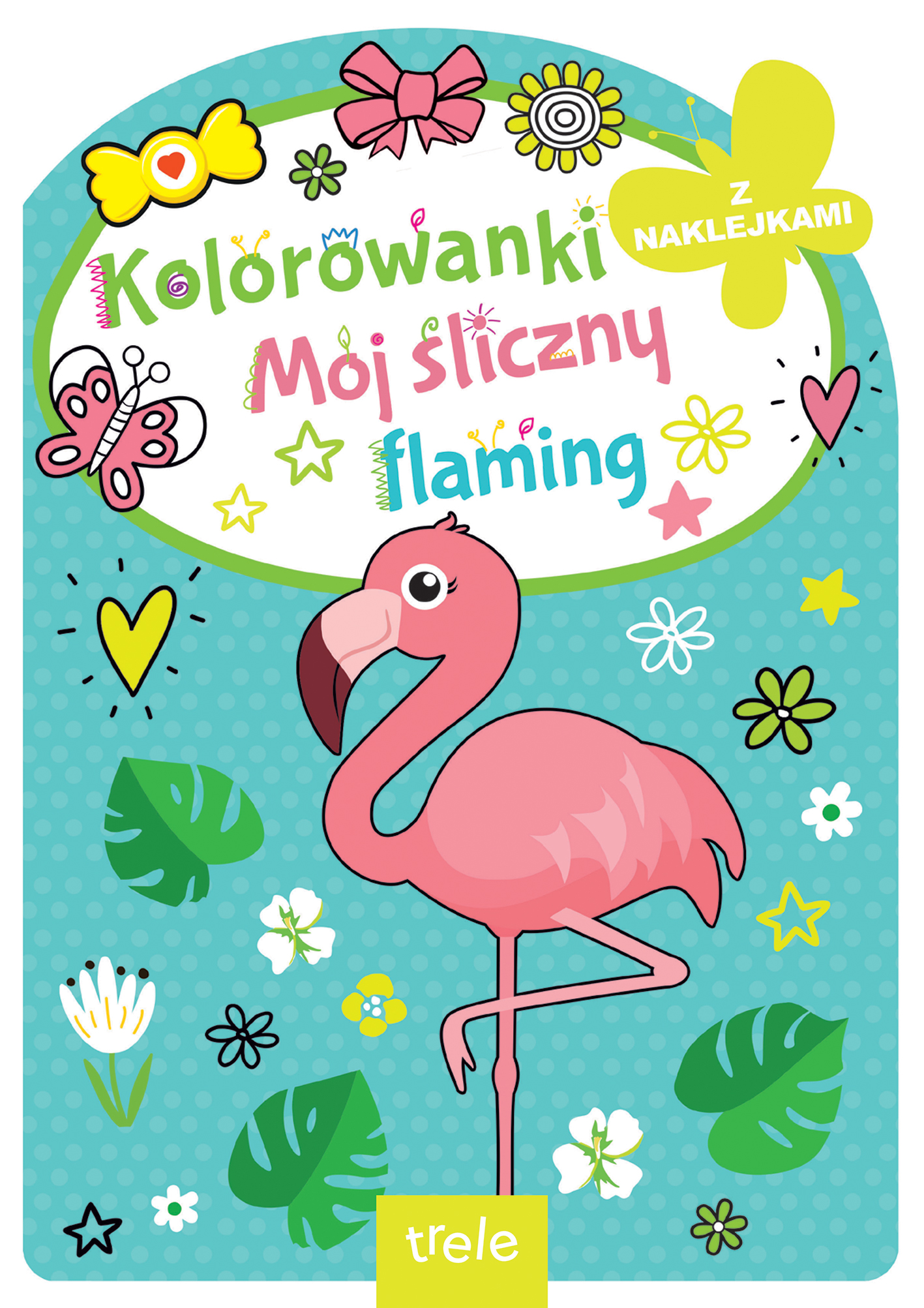 Image of Mój śliczny flaming. Kolorowanka z wykrojnikiem