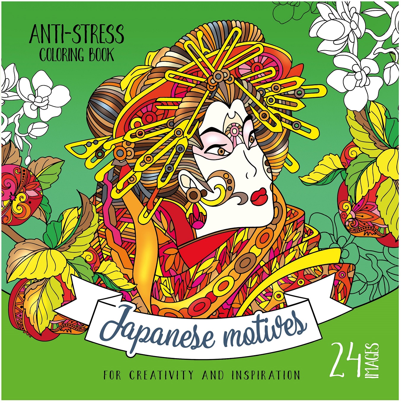 Image of Kolorowanka antystresowa 200x200 12 kartek BR Japanese motives
