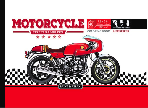 Image of Kolorowanka antystresowa 200x126 20 kartek TW Motorcycle