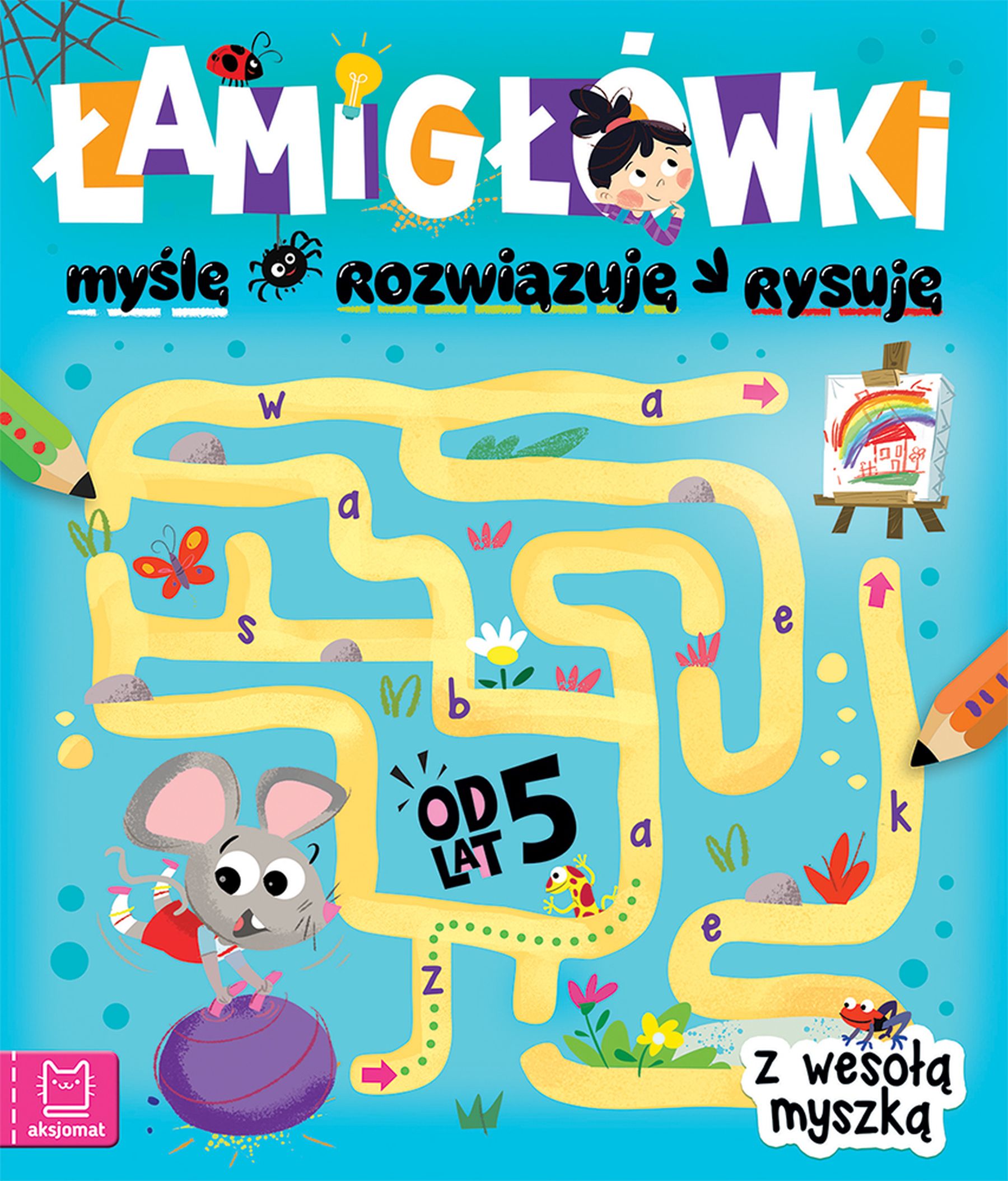 Image of Łamigłówki z wesołą myszką. Myślę, rozwiązuję, rysuję