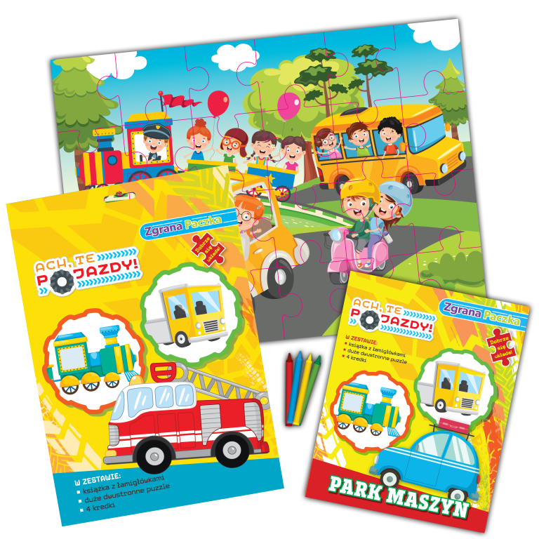 Image of Park maszyn. Ach, te pojazdy. Zgrana paczka