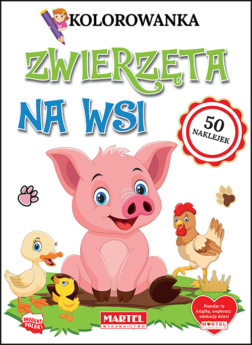 Image of Zwierzęta na wsi. Kolorowanki z naklejkami