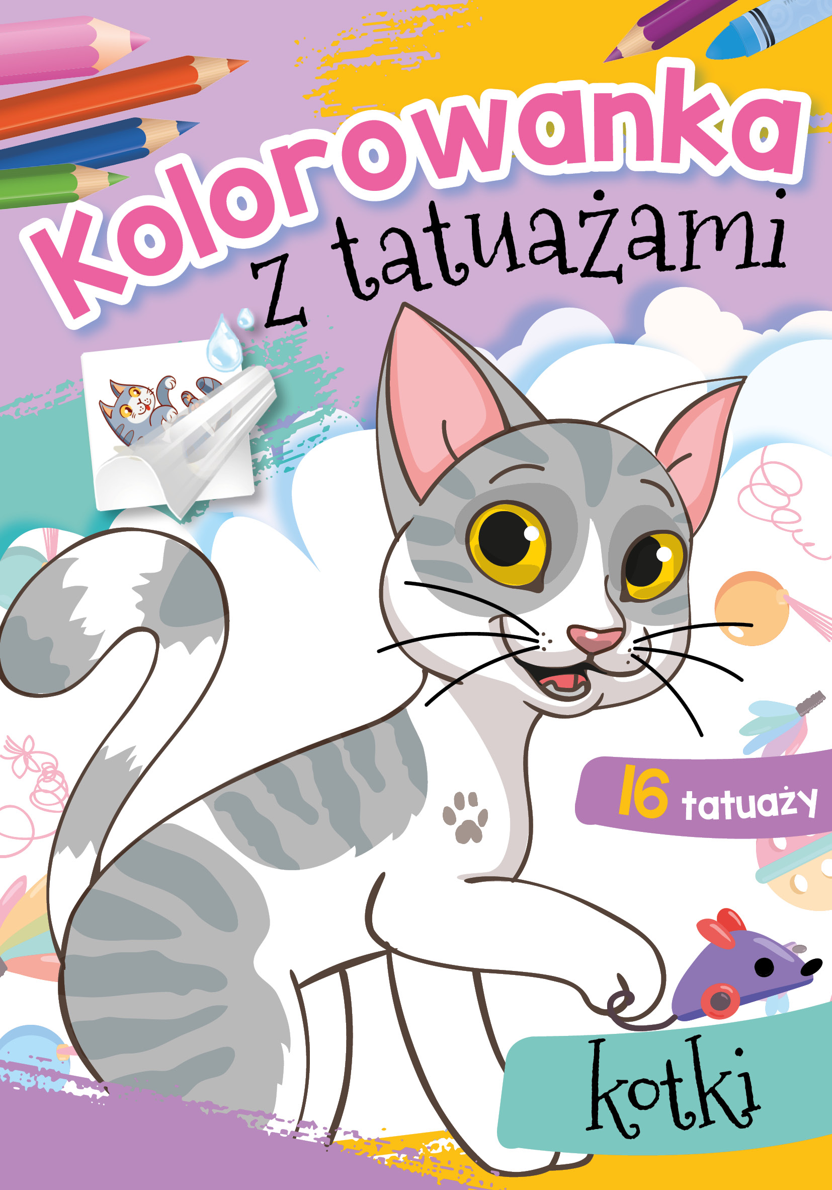 Image of Kotki. Kolorowanka z tatuażami