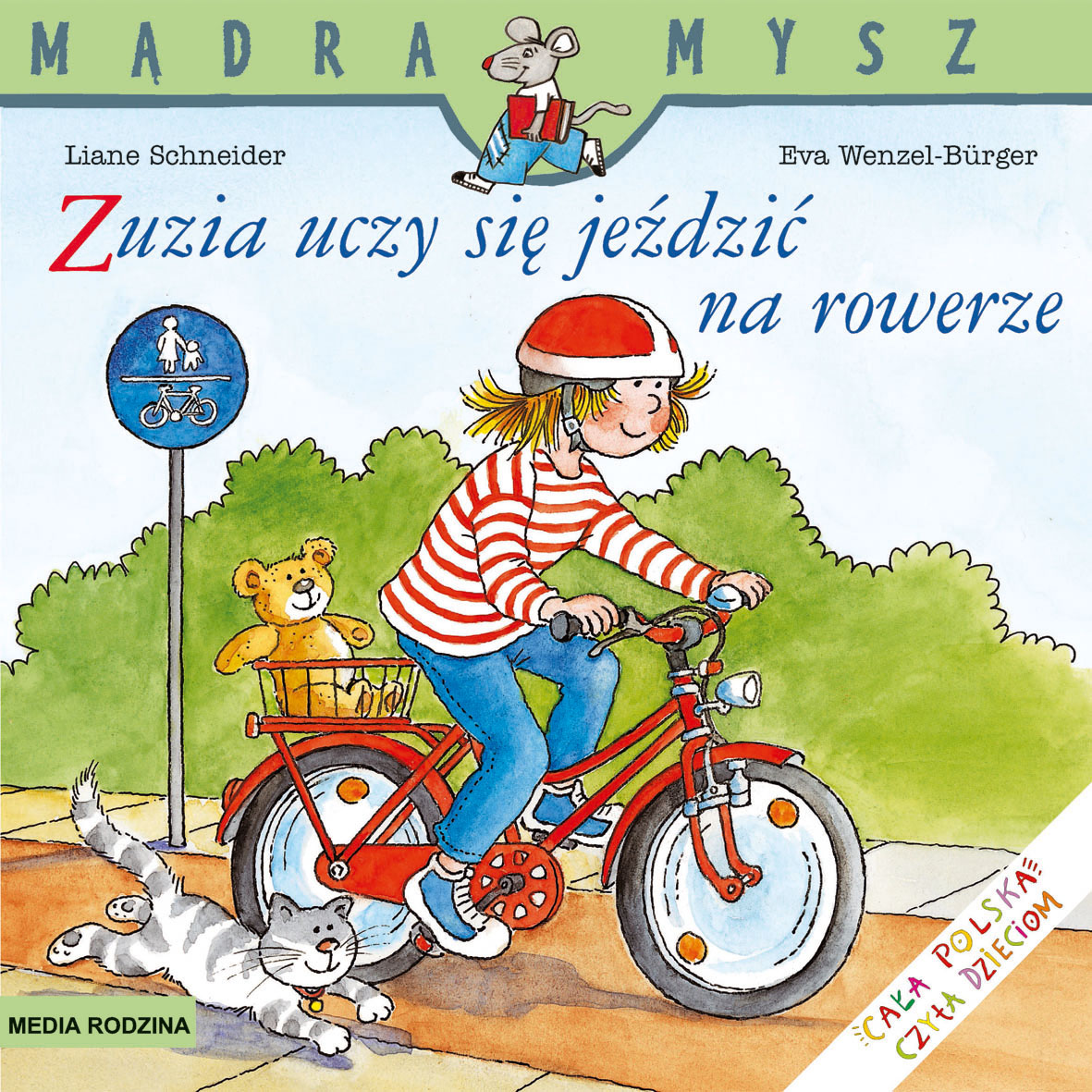 Image of Zuzia uczy się jeździć na rowerze. Mądra Mysz