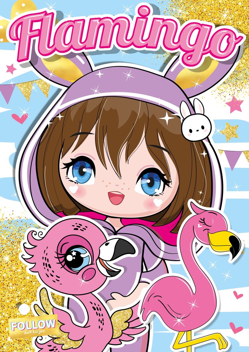 Image of Flamingo. Kolorowanka