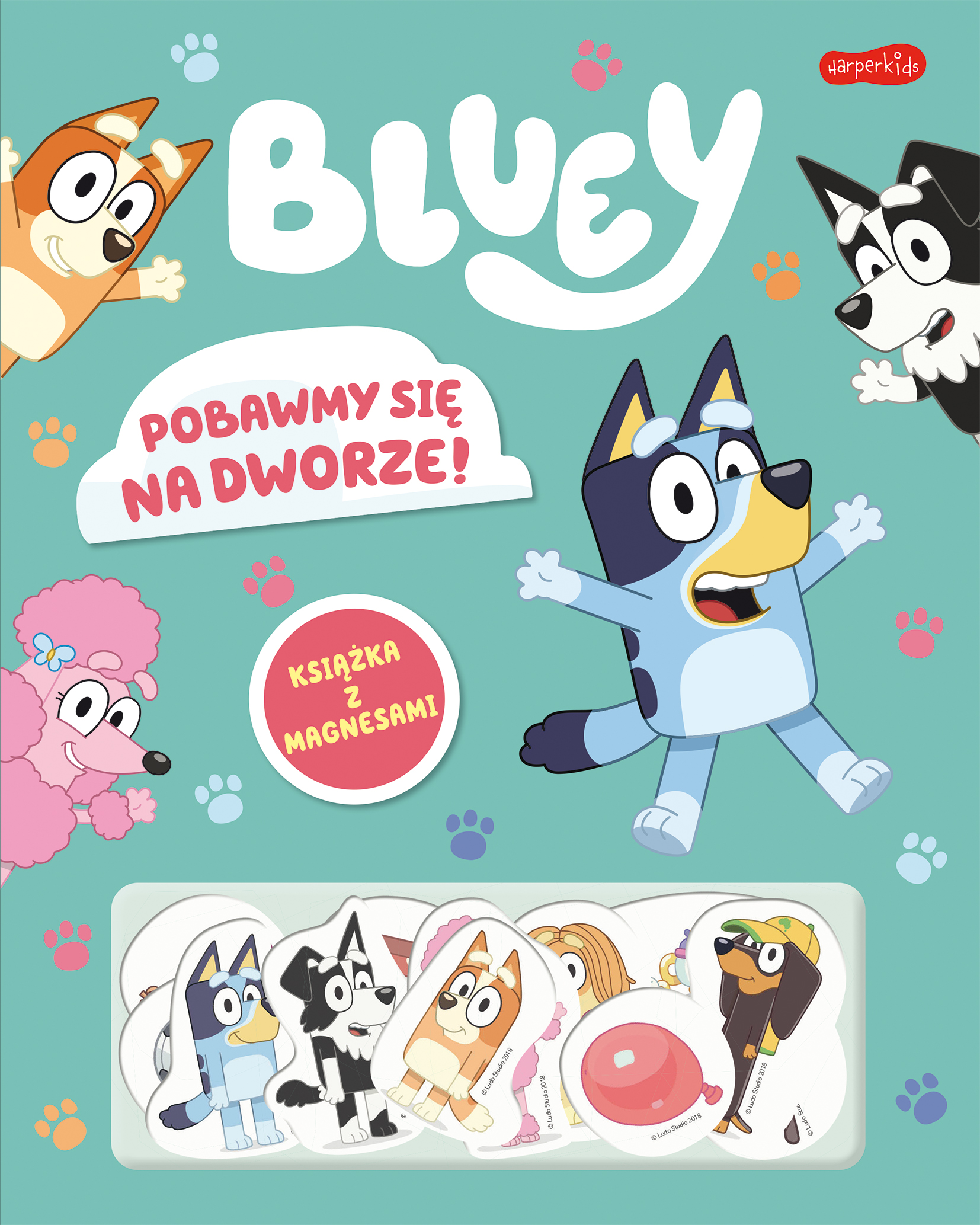 Image of Pobawmy się na dworze! Bluey. Książka z magnesami