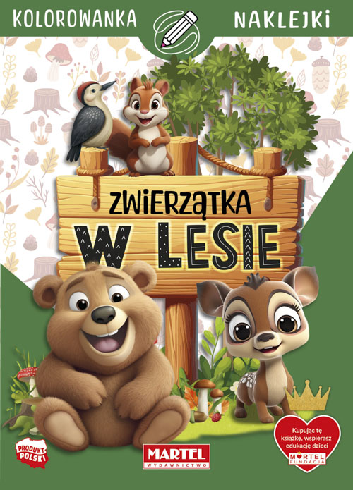 Image of Zwierzątka w lesie. Kolorowanka z naklejkami