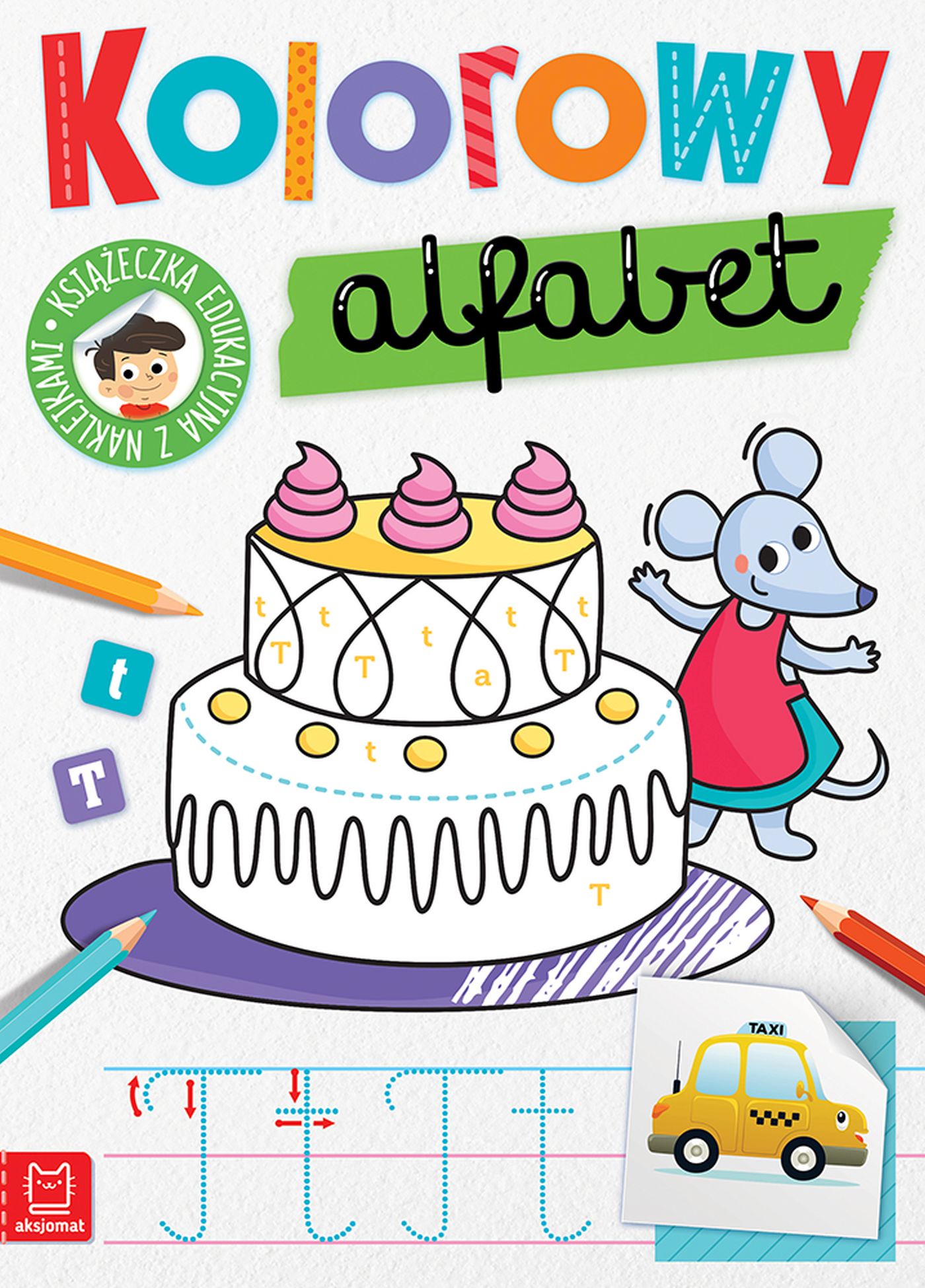 Image of Kolorowy alfabet. Edukacyjna książeczka z naklejkami