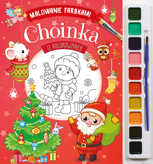 Image of Malowanie farbkami. Choinka