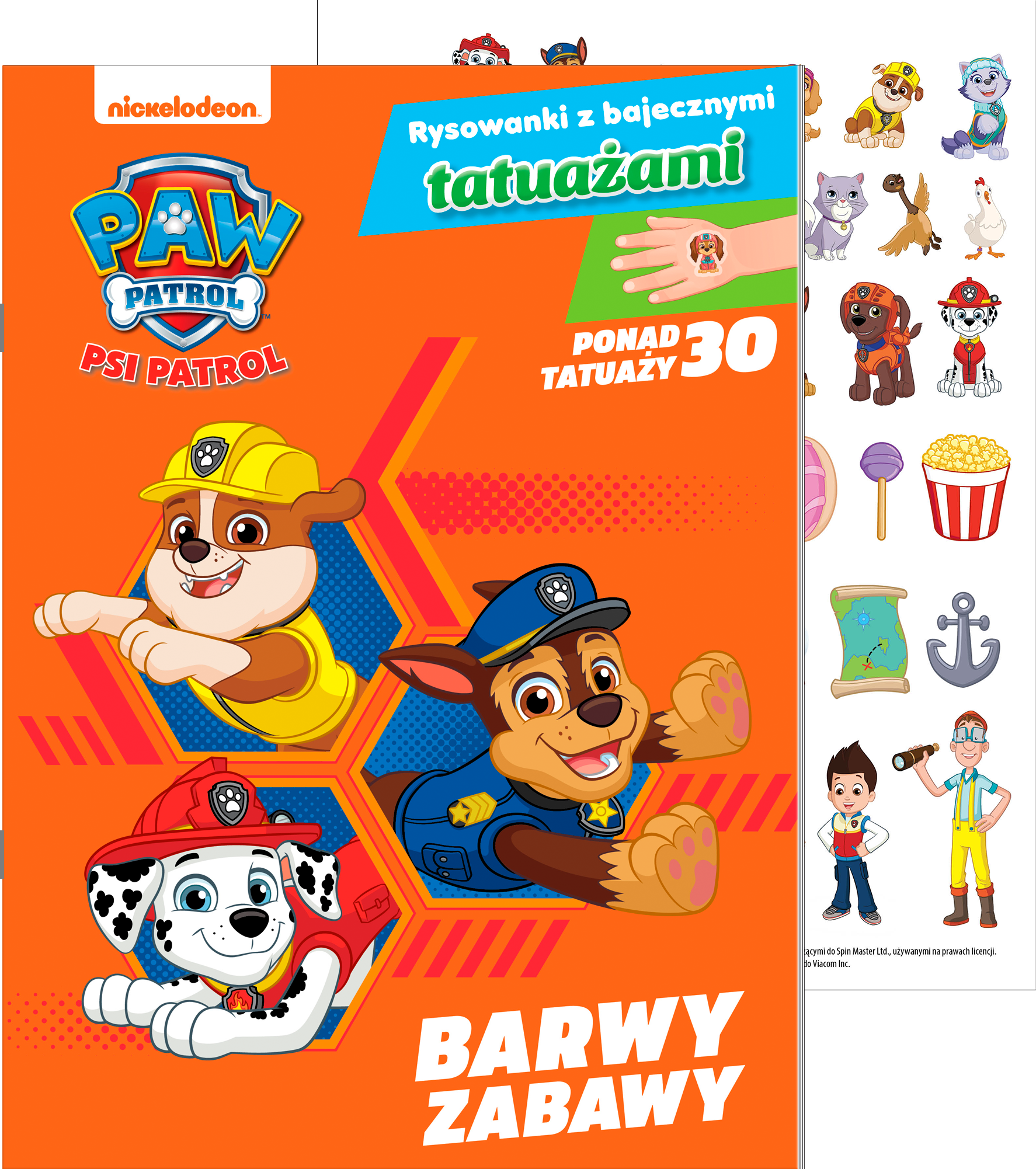 Image of Barwy zabawy. Psi Patrol. Rysowanki z bajecznymi tatuażami