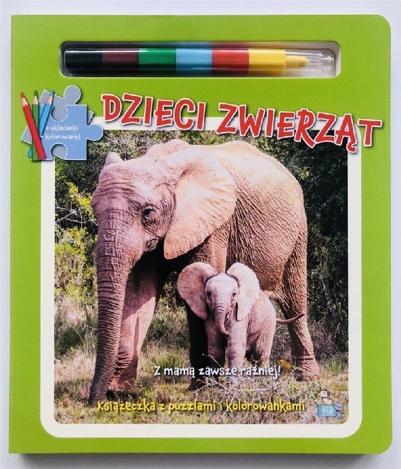 Image of Dzieci zwierząt. Książeczki z puzzlami, kolorowankami i kolorową kredką