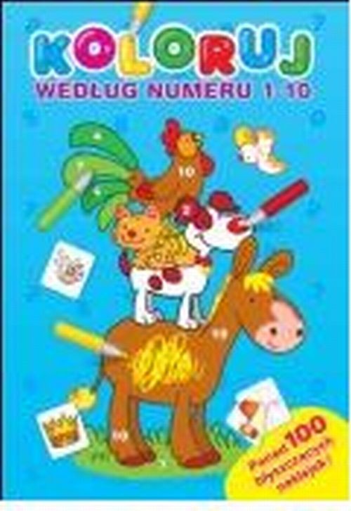 Image of Koloruj według numeru 1-10 niebieska
