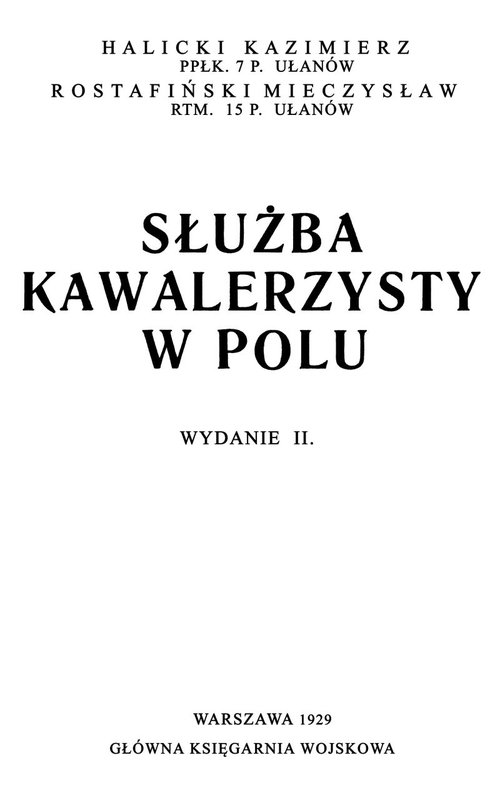 Image of Służba kawalerzysty w polu