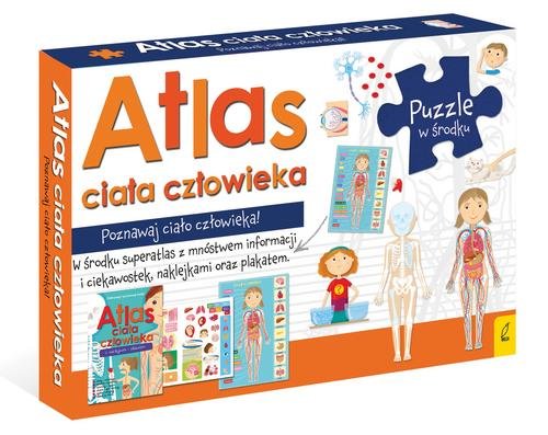 Image of Atlas ciała człowieka: Atlas w zestawie z mapą i puzzlami Pakiet