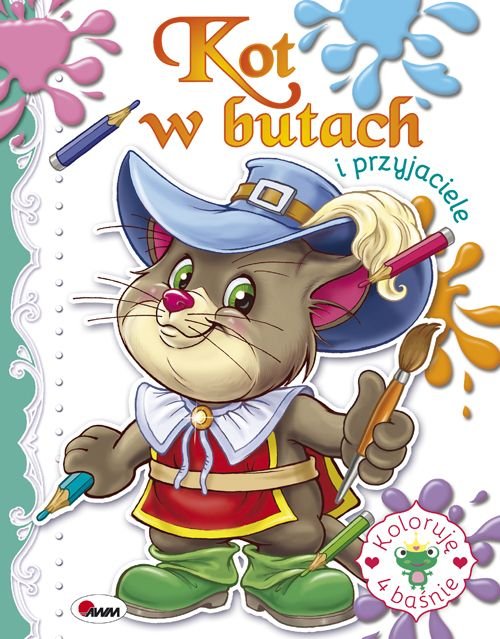 Image of Kot w butach Koloruję 4 baśnie