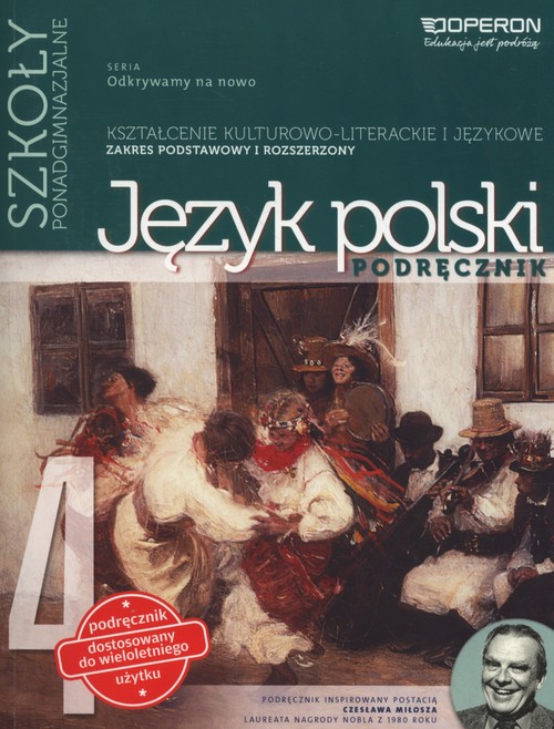 Image of Język polski 4 Podręcznik Zakres podstawowy i rozszerzony Szkoły ponadgimnazjalne