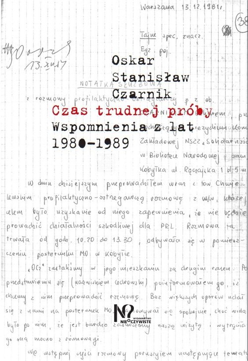 Image of Czas trudnej próby Wspomnienia z lat 1980-1989