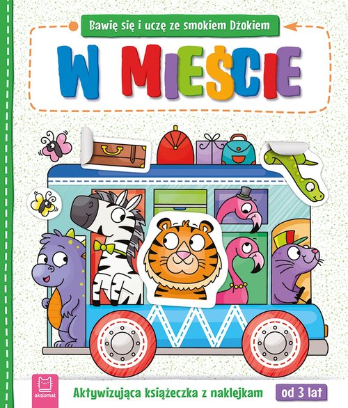 Image of Bawię się i uczę ze smokiem Dżokiem W mieście Aktywizująca książeczka z naklejkami od 3 lat