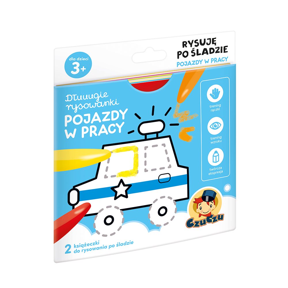 Image of CzuCzu Dłuuugie rysowanki Rysuję po śladzie Pojazdy w akcji