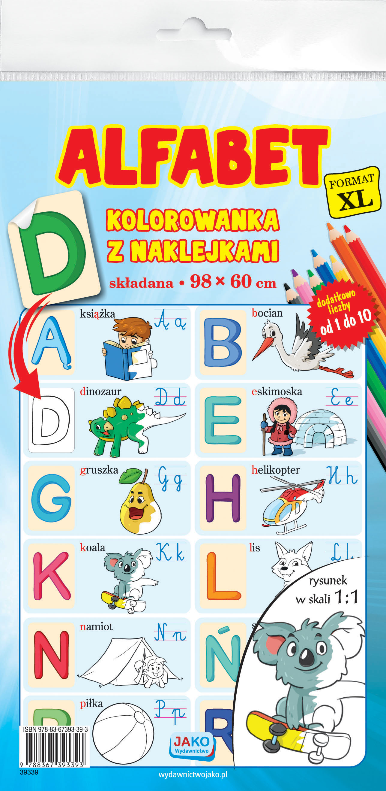 Image of Kolorowanka XL z naklejkami Alfabet