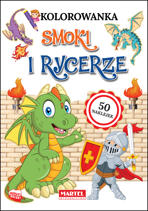 Image of Kolorowanka Smoki i rycerze z naklejkami
