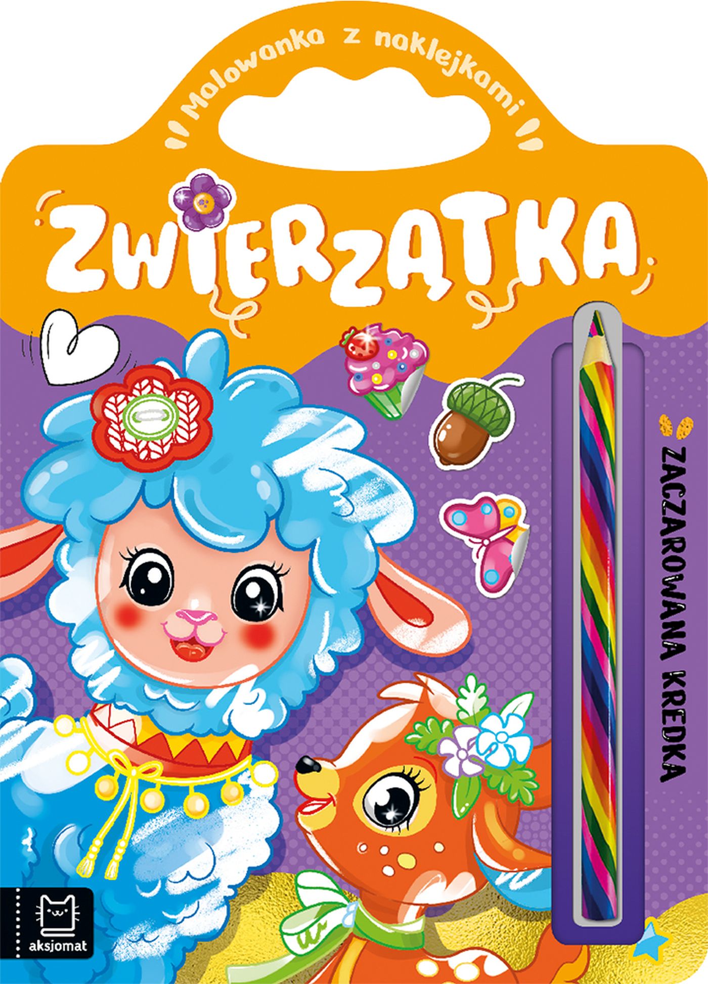 Image of Zwierzątka. Zaczarowana kredka. Malowanka z naklejkami