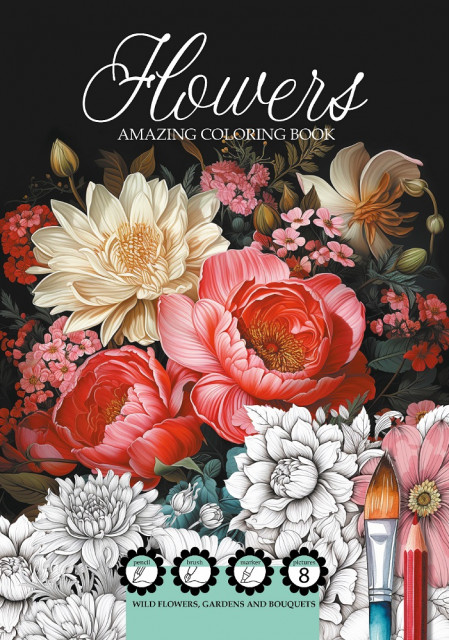 Image of Kolorowanka A4 Flowers kwiaty