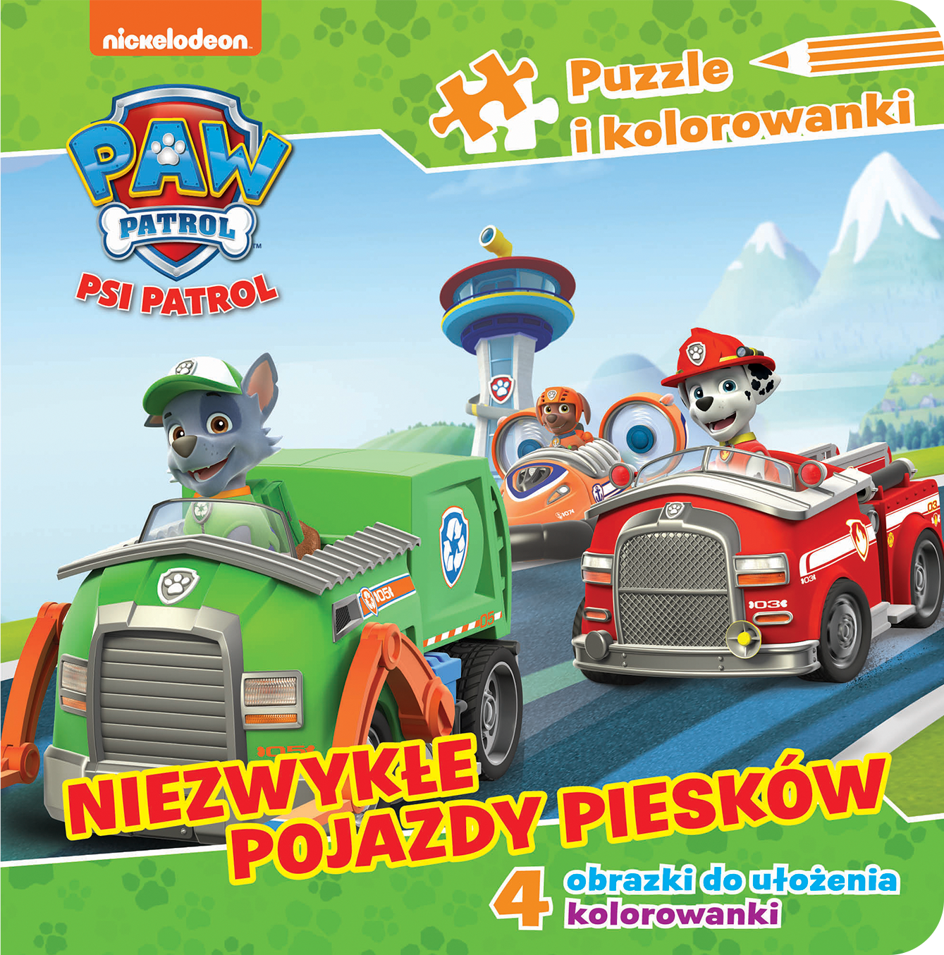 Image of Niezwykłe pojazdy piesków. Puzzle i kolorowanki. Psi Patrol