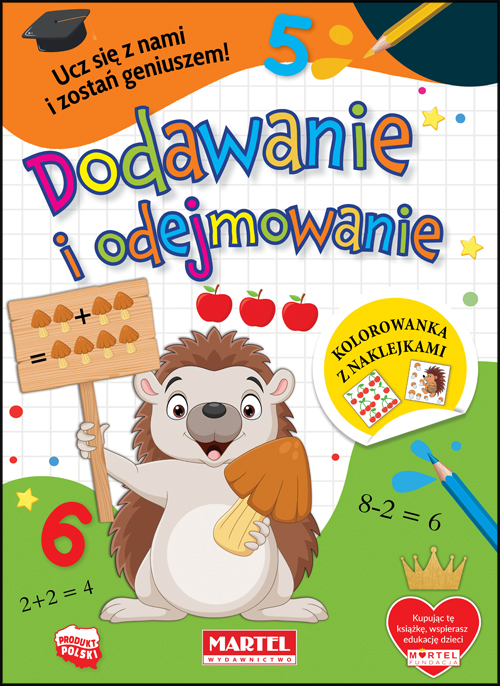 Image of Kolorowanka z naklejkami Dodawanie i odejmowanie