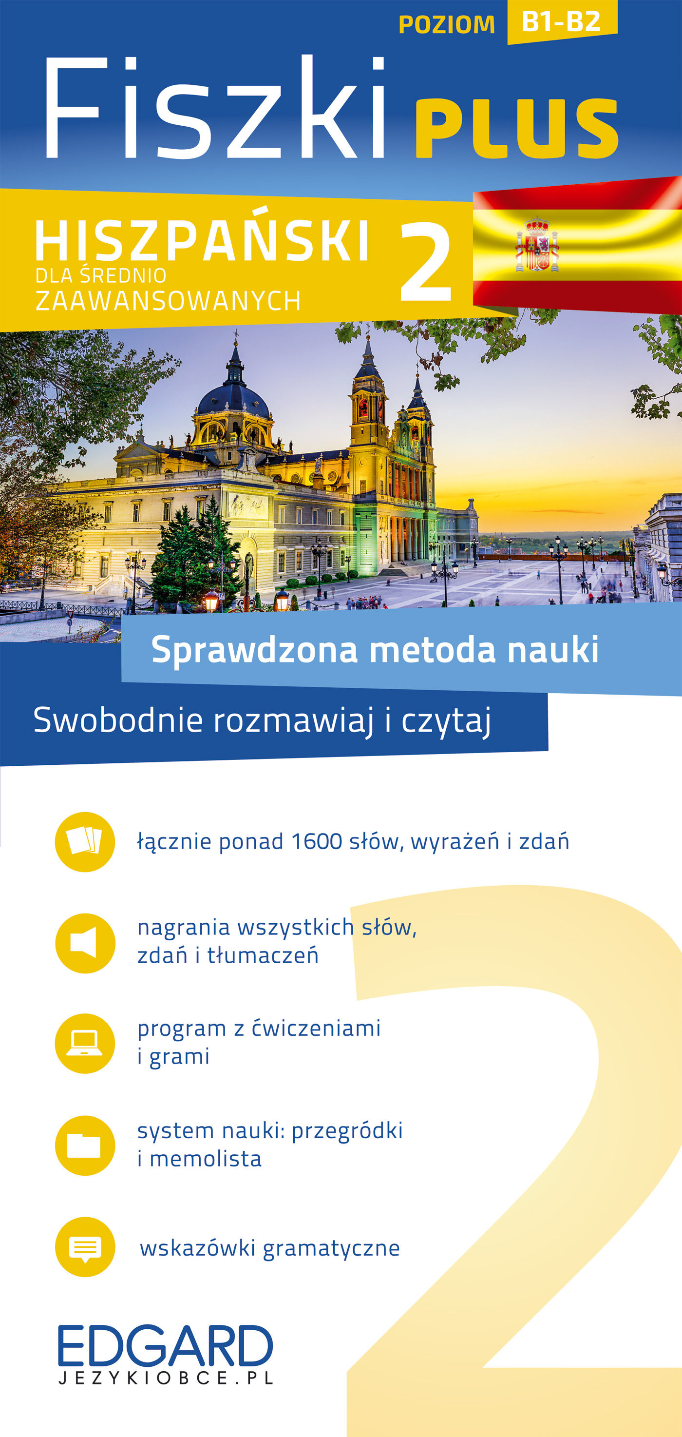 Image of Hiszpański. Fiszki PLUS dla średnio zaawansowanych 2 wyd. 2