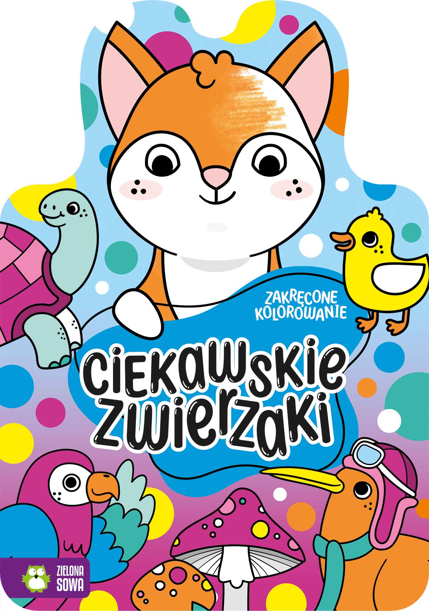 Image of Ciekawskie zwierzaki. Zakręcone kolorowanie