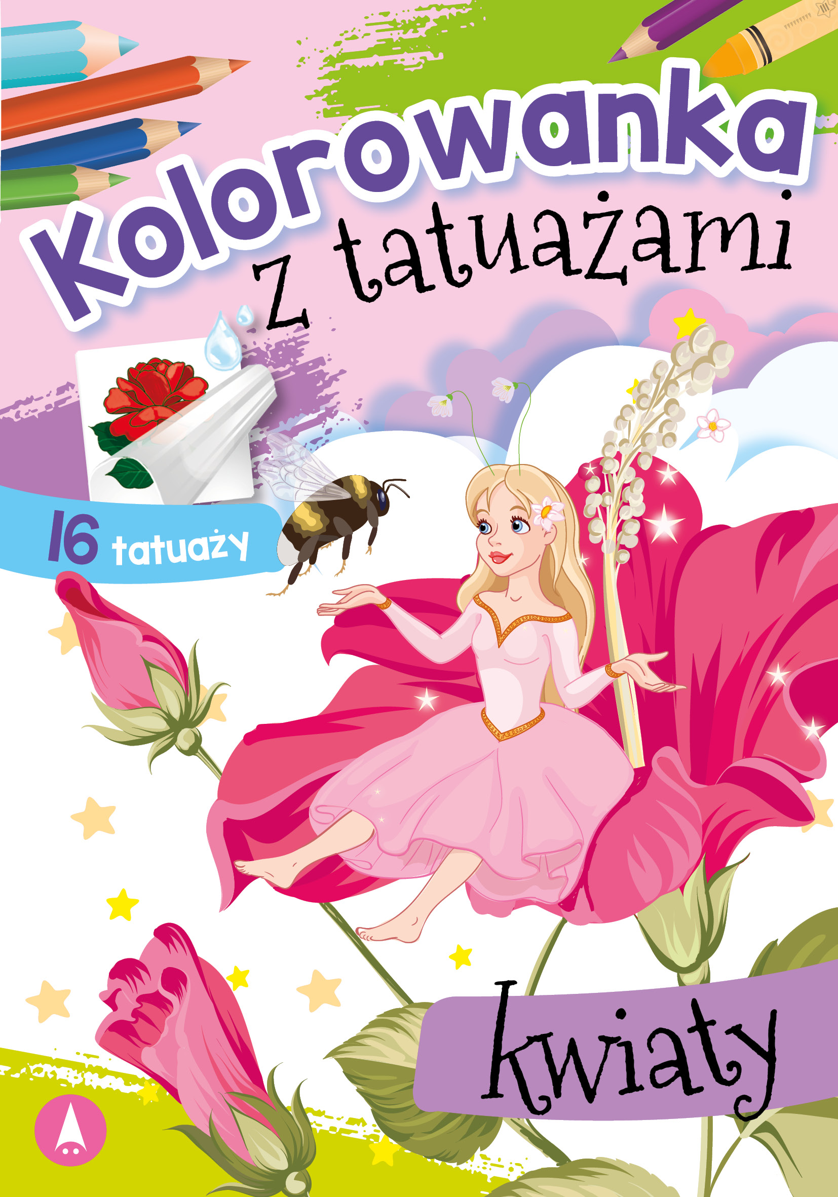 Image of Kwiaty. Kolorowanka z tatuażami