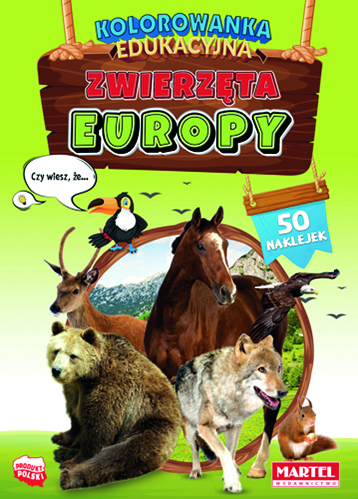 Image of Zwierzęta Europy. Kolorowanka z naklejkami
