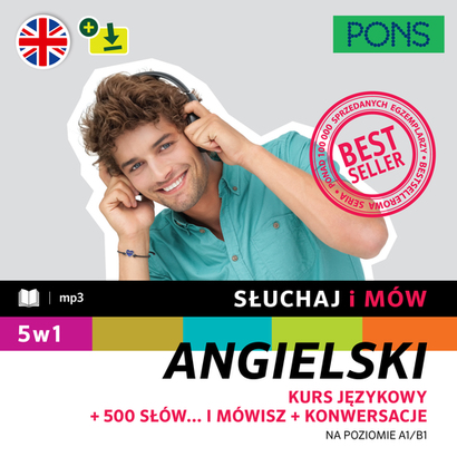 Image of Słuchaj i mów PONS angielski pakiet 5w1 A1/B1 z nagraniami w. 2