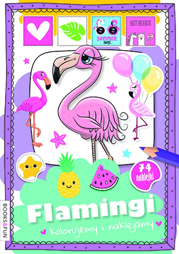 Image of Flamingi. Kolorujemy i naklejamy