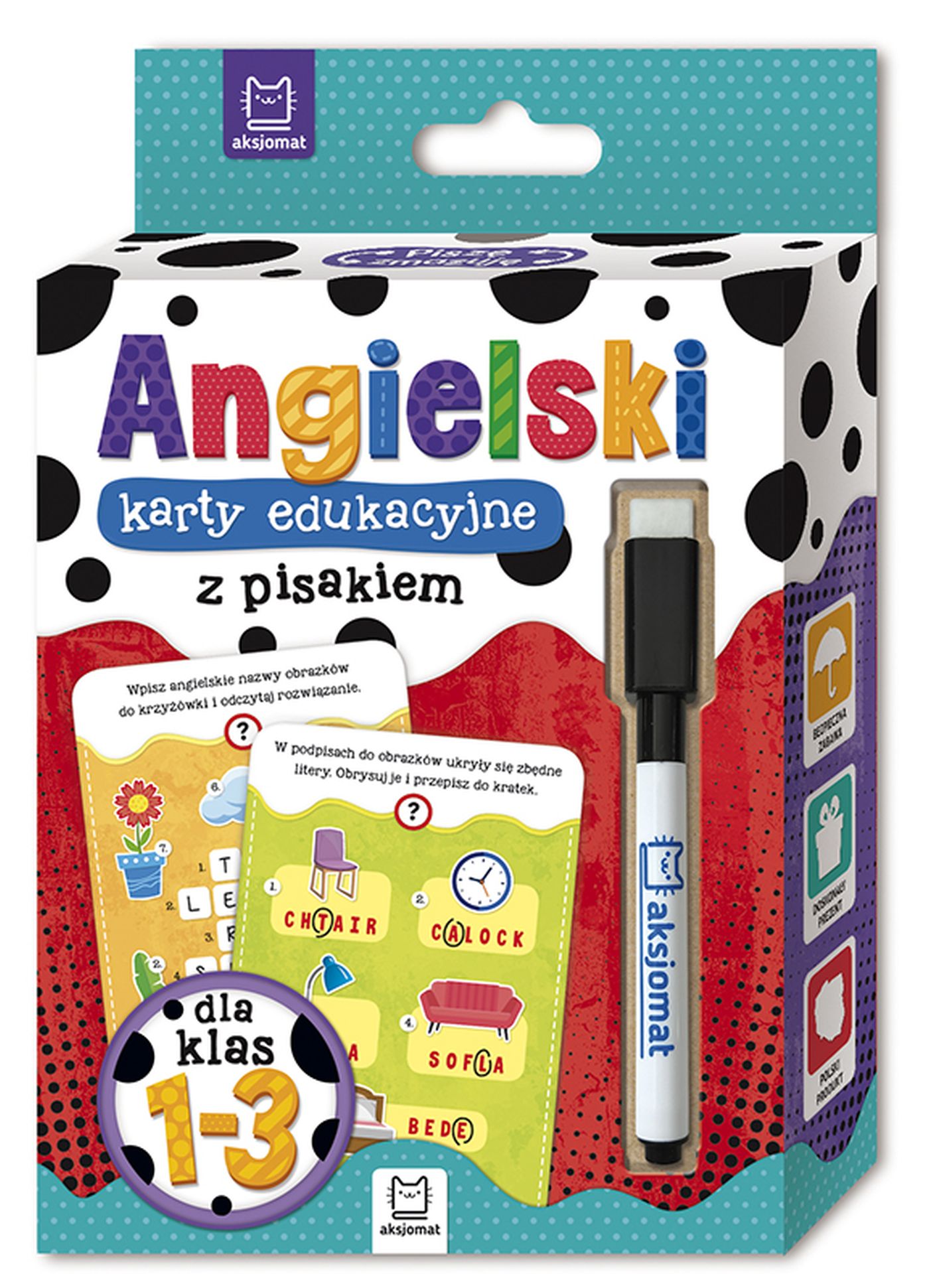 Image of Język angielski. Karty edukacyjne z pisakiem dla klas 1-3