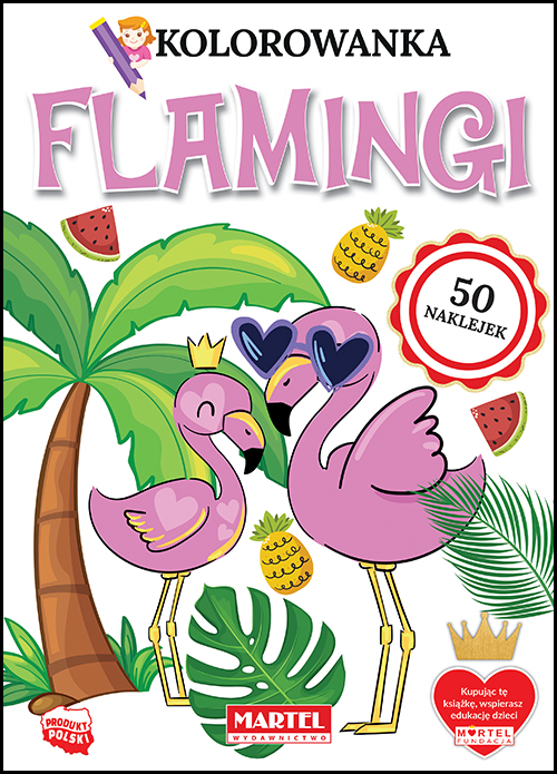 Image of Flamingi. Kolorowanka z naklejkami