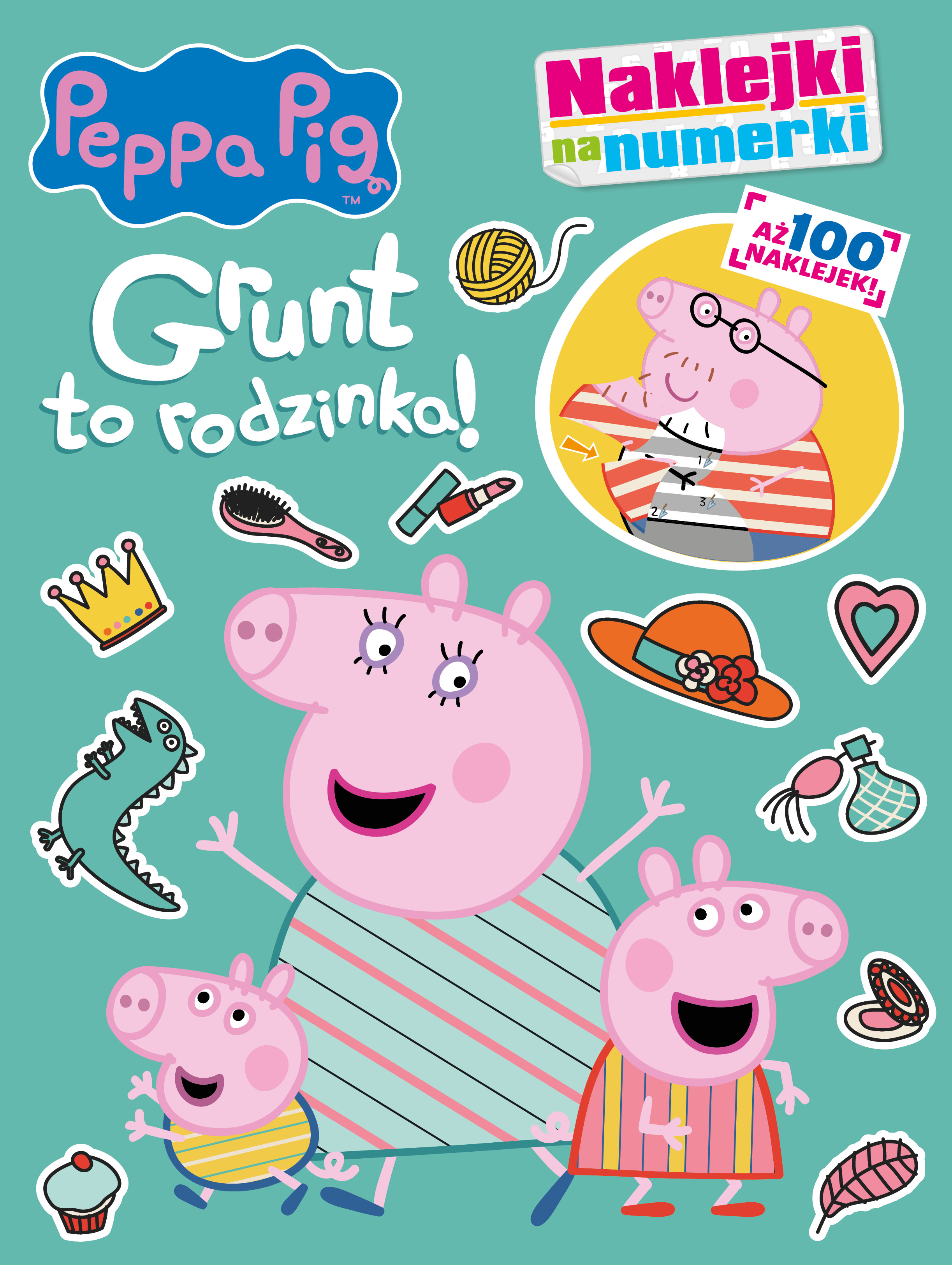 Image of Grunt to rodzinka!. Naklejki na numerki. Świnka Peppa
