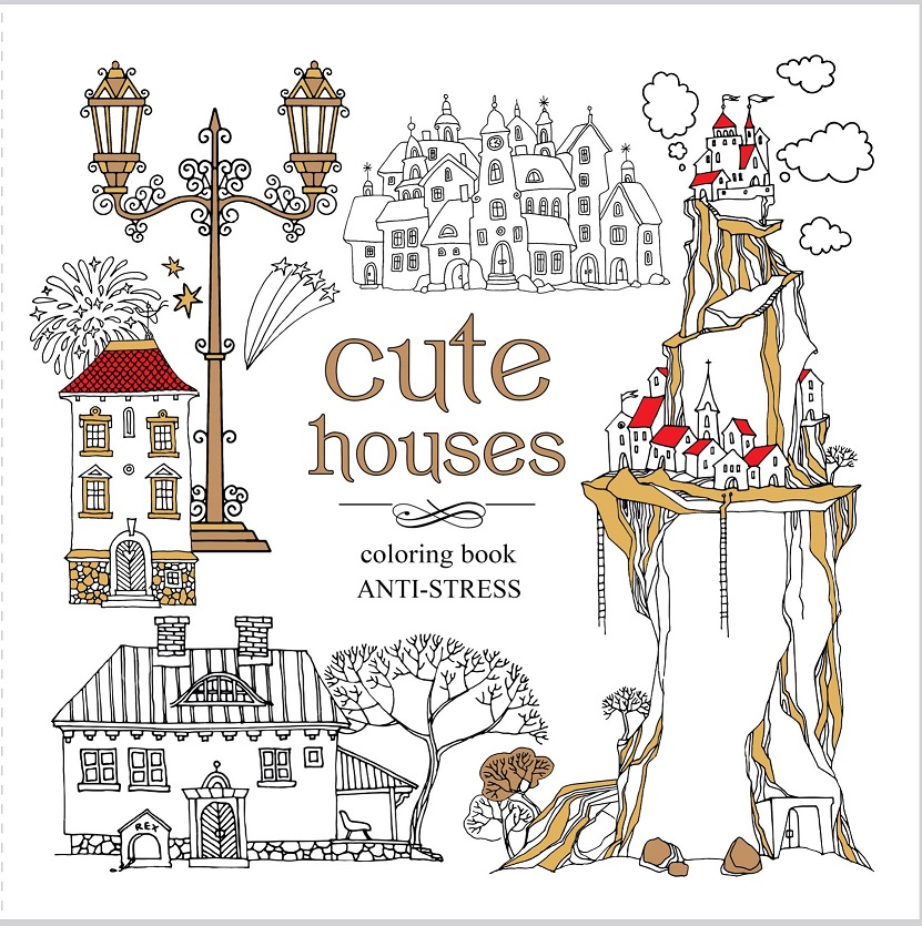 Image of Kolorowanka antystresowa 200x200 12 kartek BR Cute houses