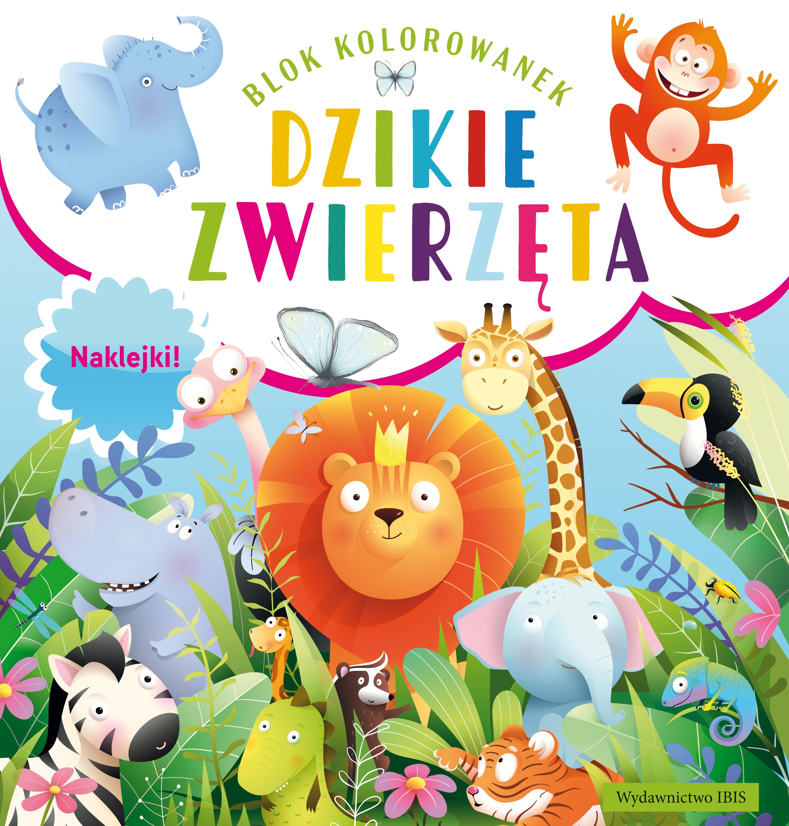 Image of Dzikie zwierzęta. Blok kolorowanek + naklejki