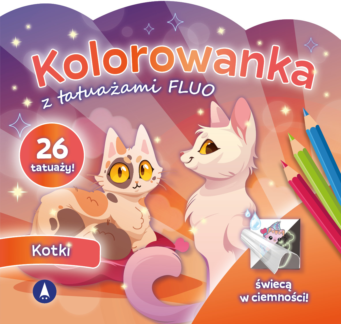 Image of Kotki. Kolorowanka z tatuażami FLUO