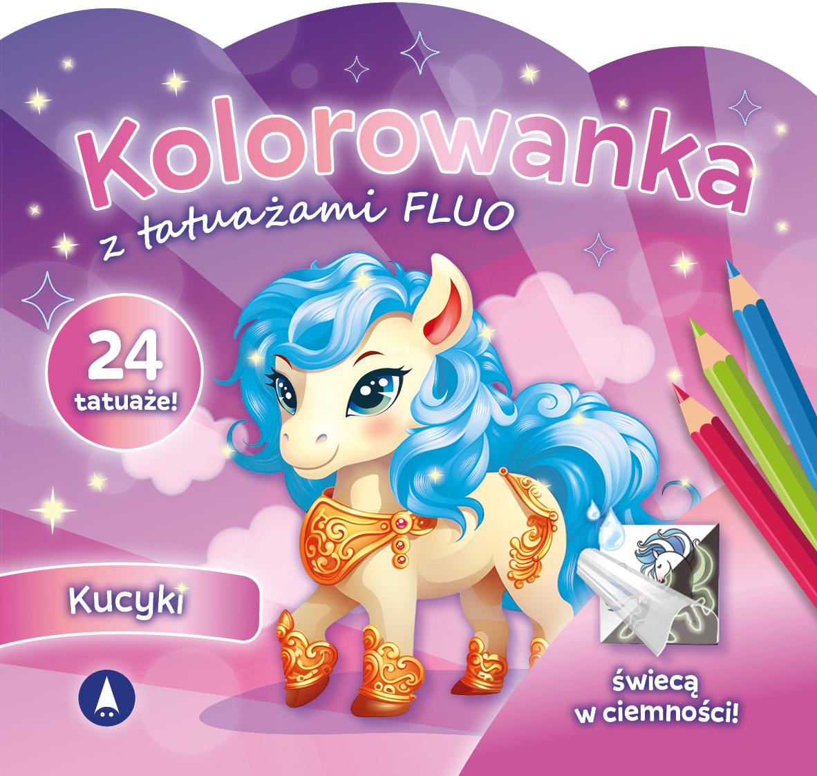 Image of Kucyki. Kolorowanka z tatuażami FLUO