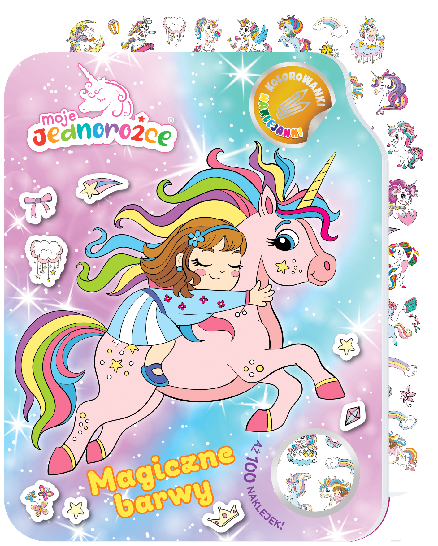 Image of Magiczne barwy. Moje Jednorożce. Kolorowanki naklejanki