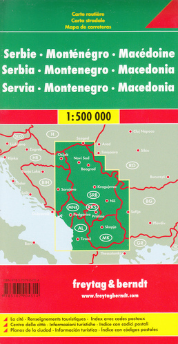 Image of Serbia czarnogóra macedonia mapa 1:500 000