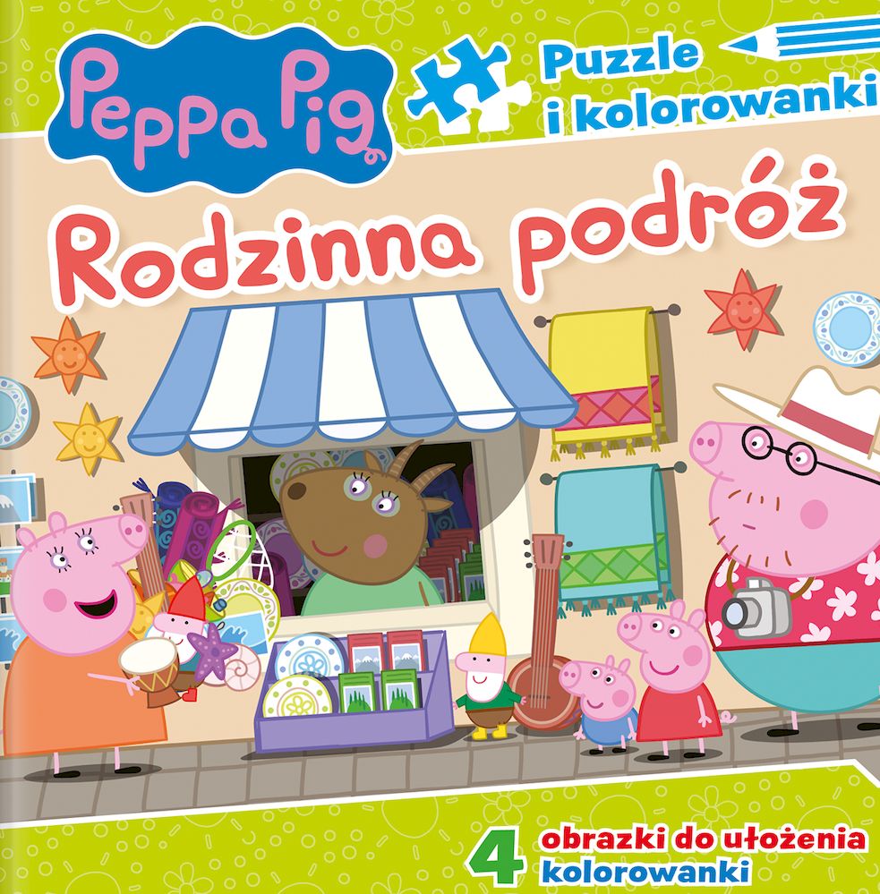Image of Rodzinna podróż. Puzzle i kolorowanki. Świnka Peppa