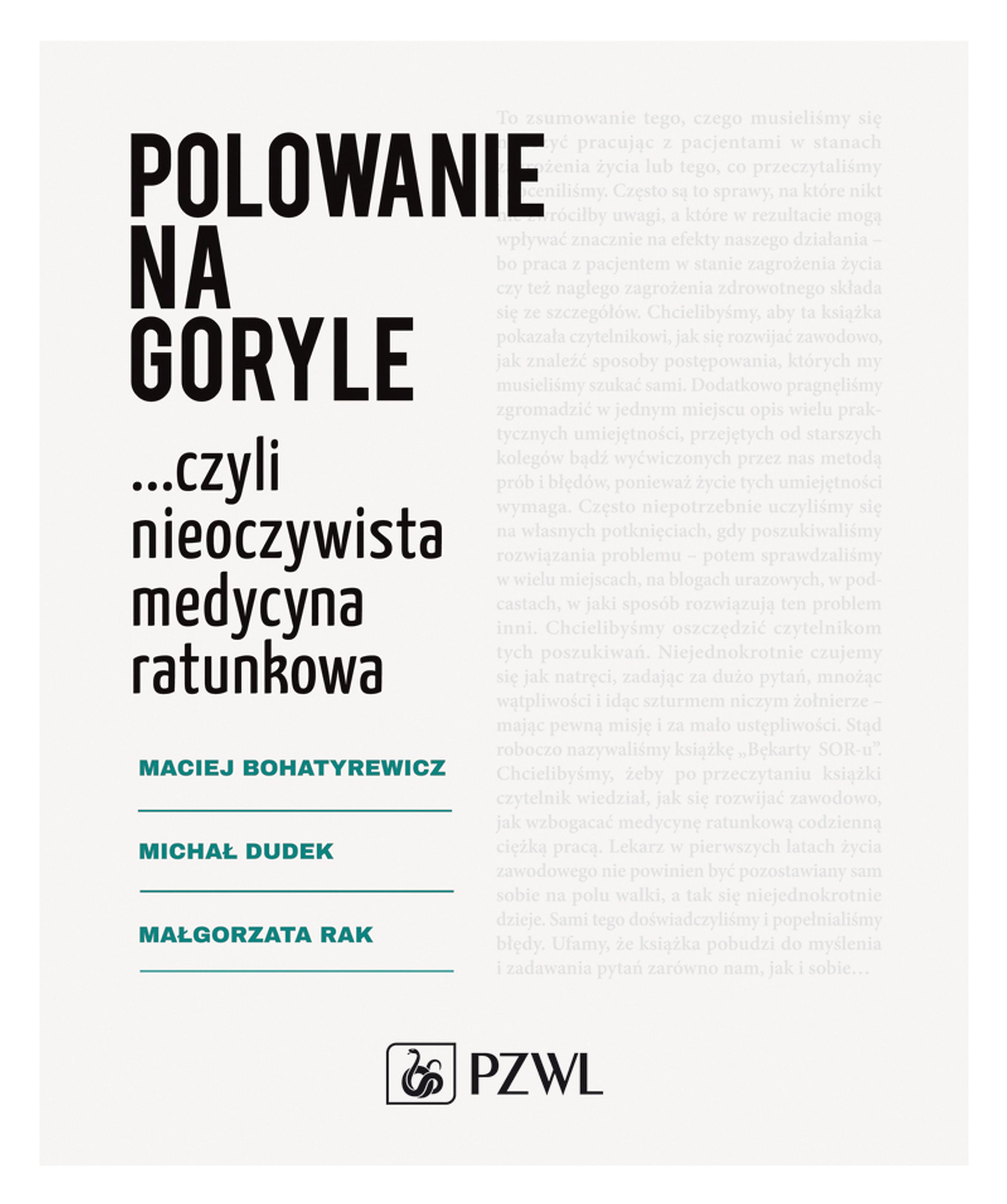 Image of Polowanie na goryle czyli nieoczywista medycyna ratunkowa