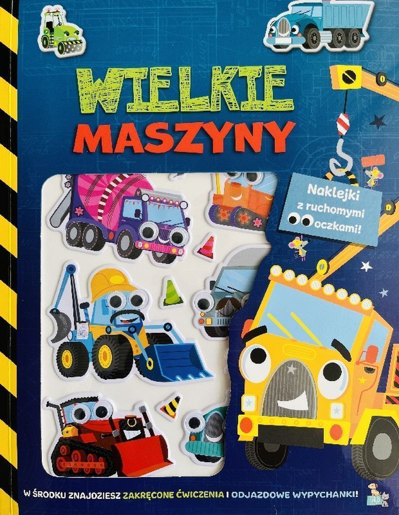 Image of Wielkie maszyny. Wypukłe naklejki z ruchomymi oczkami